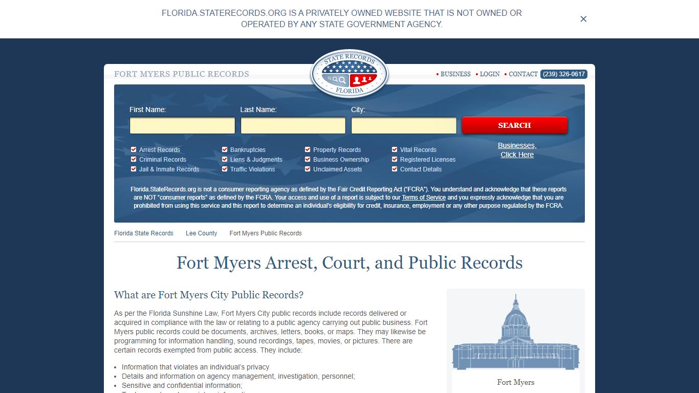 Fort Myers Arrest and Public Records | Florida.StateRecords.org