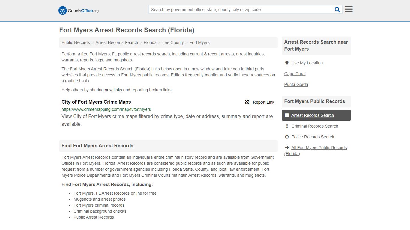 Arrest Records Search - Fort Myers, FL (Arrests & Mugshots) - County Office