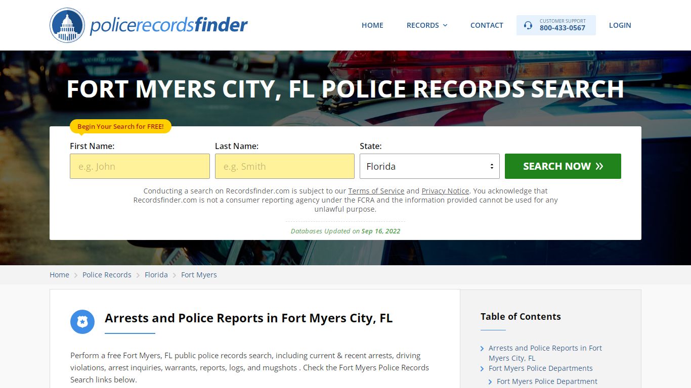 FORT MYERS CITY, FL POLICE RECORDS SEARCH - RecordsFinder